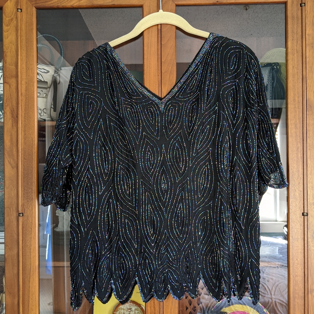 Vintage beaded blouse - Picture 6 of 9
